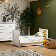 Obaby Nika Mini Cot Bed & Underdrawer - White Wash