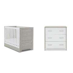 Obaby Nika Mini 2 Piece Room Set & Underdrawer - Grey Wash & White