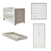 Obaby Nika 3 Piece Room Set & Underdrawer - Grey Wash & White