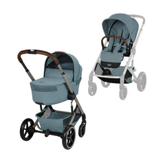 Cybex Balios S Lux Taupe Pushchair & Carrycot - Stormy Blue