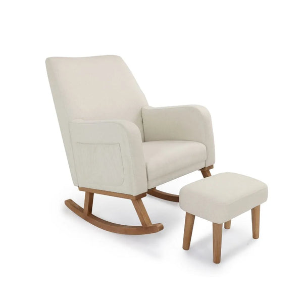 Babymore Callie Nursing Chair with Stool - Ivory