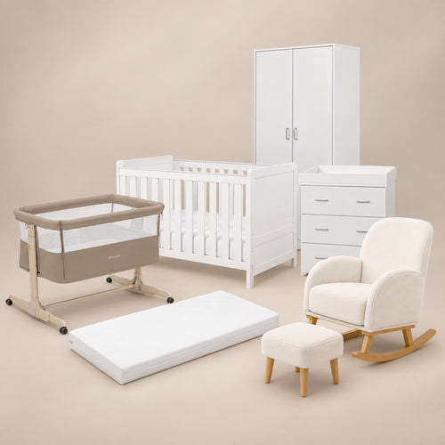 Babymore Caro White Complete Nursery Bundle