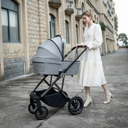 Babymore Chia Travel System Pecan with Base – Pearl Grey