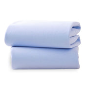 Clair de Lune 2 Pack Cotton Fitted Pram/Crib Sheets - Blue