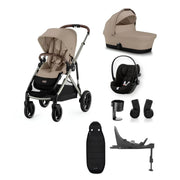 Cybex Gazelle S Pushchair Bundle with Cloud G3 Car Seat & Base - Almond Beige