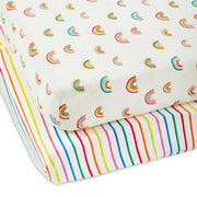 Ickle Bubba 2 Pack Cot Bed Sheets - Rainbow Dreams