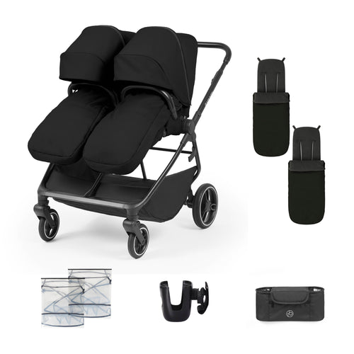 Ickle Bubba Altair Double Stroller - Black