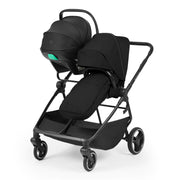 Ickle Bubba Altair Twin 17 Piece Travel System with i-Size Nimbus 180° Spin Car Seats & ISOFIX Bases - Black