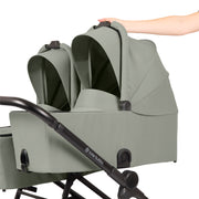 Ickle Bubba Altair Twin 17 Piece Travel System with i-Size Nimbus 180° Spin Car Seats & ISOFIX Bases - Laurel Green