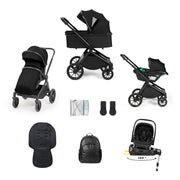 Ickle Bubba Altima 12 Piece Travel System with i-Size Nimbus Car Seat & Spin ISOFIX Base - Black