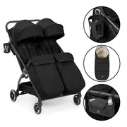 Ickle Bubba Aries Double Prime Auto-fold Stroller - Black