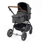 Ickle Bubba Cosmo 9 Piece Travel System with i-Size Nimbus Car Seat & Spin ISOFIX Base - Charcoal