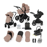 Ickle Bubba Stomp Luxe 12 Piece Travel System with Maxi-Cosi Cabriofix i-Size Car Seat & ISOFIX Base - Desert