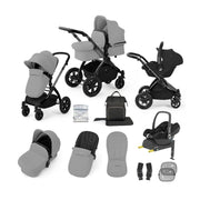 Ickle Bubba Stomp Luxe 12 Piece Travel System with Maxi-Cosi Cabriofix i-Size Car Seat & ISOFIX Base - Pearl Grey