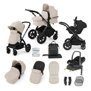 Ickle Bubba Stomp Luxe 12 Piece Travel System with Maxi-Cosi Cabriofix i-Size Car Seat & ISOFIX Base - Stone