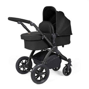 Ickle Bubba Stomp Luxe 12 Piece Travel System with i-Size Cirrus Car Seat & ISOFIX Base - Black