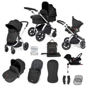 Ickle Bubba Stomp Luxe All in One i-Size Travel System with ISOFIX Base - Black
