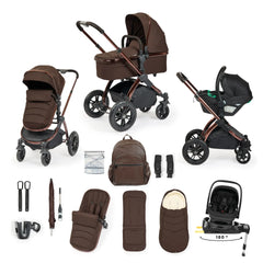 Ickle Bubba Stomp Luxe Elements Edition 15 Piece Travel System with Nimbus - Chestnut
