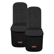 Ickle Bubba Virgo Twin 18 Piece Travel System with i-Size Cirrus Car Seats & ISOFIX Bases - Black