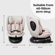 MBCS200 Spin Car Seat with Top Tether - Pink Leopard