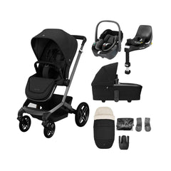 Maxi Cosi Fame Complete Pushchair Bundle with Pebble 360 Car Seat & Base - Luxe Twillic Black