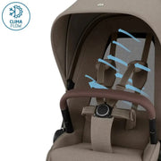 Maxi Cosi Fame Premium Pushchair Bundle with Pebble 360 Pro 2 Car Seat & Base - Twillic Truffle - With Brown Wheels