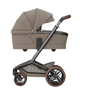 Maxi Cosi Fame Premium Pushchair Bundle with Pebble 360 Pro 2 Car Seat & Base - Twillic Truffle - With Brown Wheels