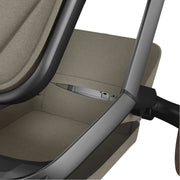 Maxi Cosi Fame Premium Pushchair Bundle with Pebble 360 Pro 2 Car Seat & Base - Twillic Truffle - With Brown Wheels