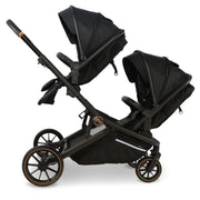 My Babiie MB33 Tandem Pushchair with 2 Infant Carriers - Black Leopard