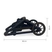 My Babiie MB33 Tandem Pushchair with Infant Carrier & Base - Black Leopard