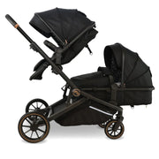 My Babiie MB33 Tandem Pushchair with Infant Carrier - Black Leopard