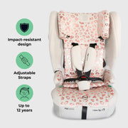 My Babiie MBCS75 Toddler to Booster R129 Car Seat with ISOFIX - Pink Leopard