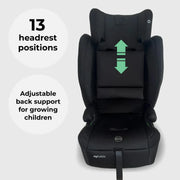 My Babiie MBCS80 Toddler to Booster R129 Foldable Car Seat with ISOFIX - Black