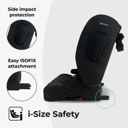 My Babiie MBCS80 Toddler to Booster R129 Foldable Car Seat with ISOFIX - Black