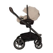 Nuna Mixx Next + Mixx Next Carry Cot + Arra Flex + Base Curv Travel System - Biscotti