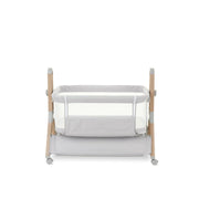 Obaby Cloud Bedside Crib + 2 Crib Fitting Sheets Bundle - Grey