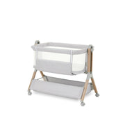 Obaby Cloud Bedside Crib + 2 Crib Fitting Sheets Bundle - Grey