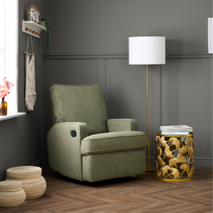 Obaby Madison Swivel Glider Recliner Chair - Teddy Olive
