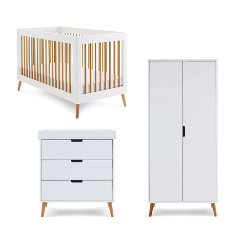 Obaby Maya 3 Piece Room Set - White + Natural
