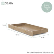 Obaby Nika Cot Bed & Under Drawer - Oak