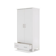 Obaby Nika Double Wardrobe - White Wash