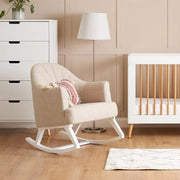 Obaby Round Back Rocking Chair - White & Oatmeal