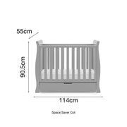 Obaby Stamford Space Saver 2 Piece Room Set - Warm Grey