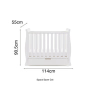 Obaby Stamford Space Saver Cot - White