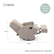 Obaby Madison Swivel Glider Recliner Chair - Teddy Truffle