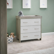 Obaby Nika 3 Piece Room Set & Underdrawer - Grey Wash & White