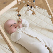 Organic Play Mat & Wooden Play Gym Set - Sage Green