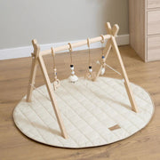 Organic Play Mat & Wooden Play Gym Set - Sage Green