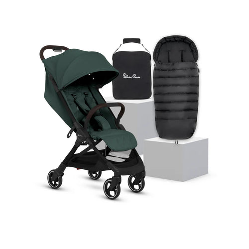 Silver Cross Clic 2 Stroller & Footmuff Bundle - Conifer