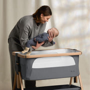 Silver Cross Lunar Co-Sleeper Bedside Crib - Whisper Grey